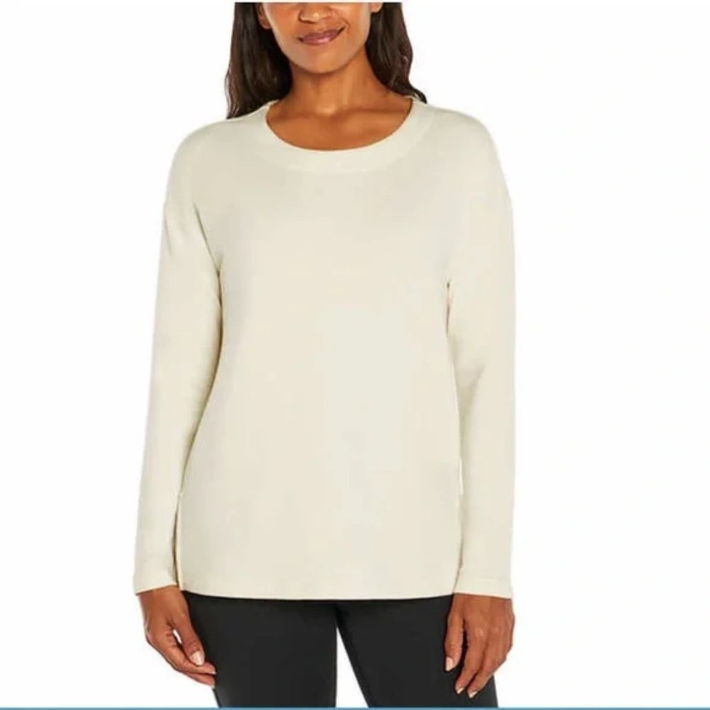 NWoT Banana Republic Women's Long Sleeve Crew Neck Top White Size L $65 EE001